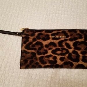 Michael Kors wristlet leopard print New with tags
